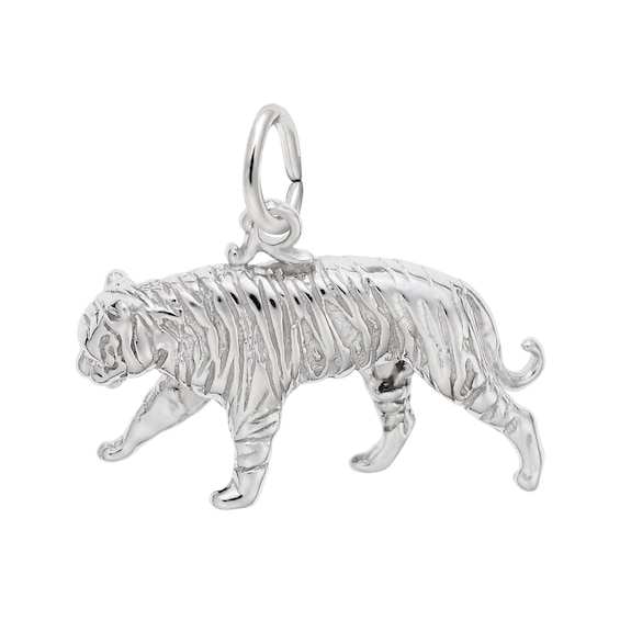 Rembrandt Charms® Textured Tiger in Sterling Silver