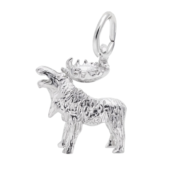 Rembrandt Charms® Textured Moose in Sterling Silver