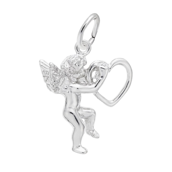 Rembrandt Charms® Angel Holding Heart in Sterling Silver
