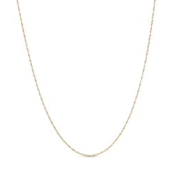 1.0mm Singapore Chain Necklace in Solid 14K Gold - 18"