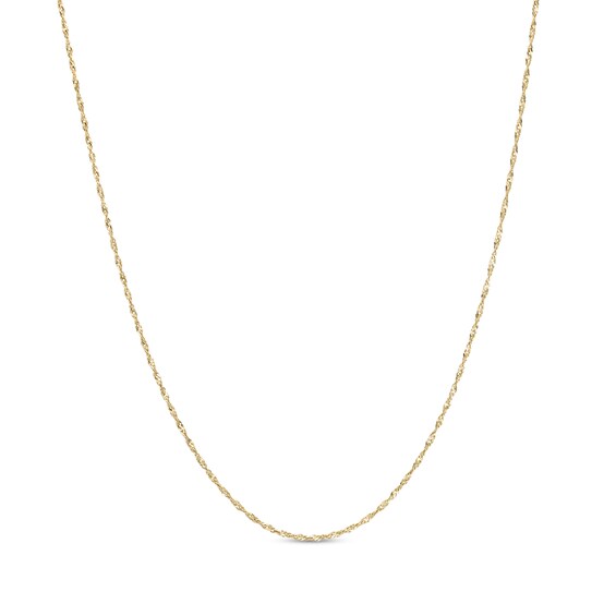 1.0mm Singapore Chain Necklace in Solid 14K Gold - 18"