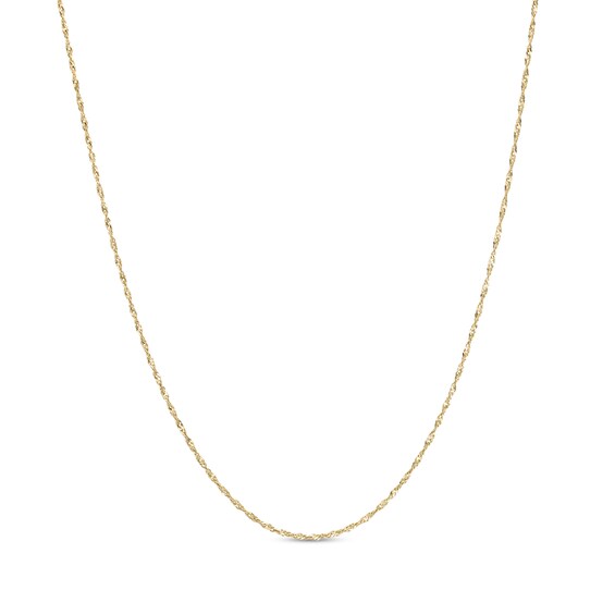 1.0mm Singapore Chain Necklace in Solid 14K Gold - 18"