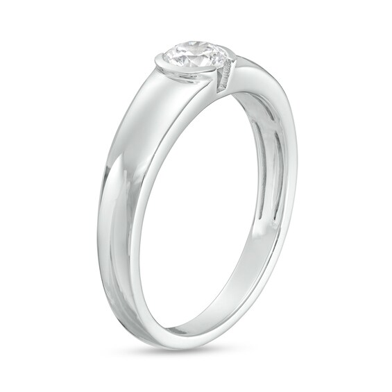 1/2 CT. Certified Lab-Grown Diamond Solitaire Wedding Band in 14K White Gold (F/Vs2)