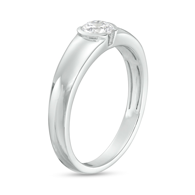 Main Image 2 of 1/2 CT. Certified Lab-Grown Diamond Solitaire Wedding Band in 14K White Gold (F/VS2)