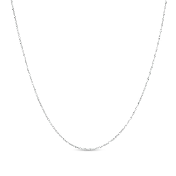 1.0mm Singapore Chain Necklace in Solid 14K White Gold - 18"