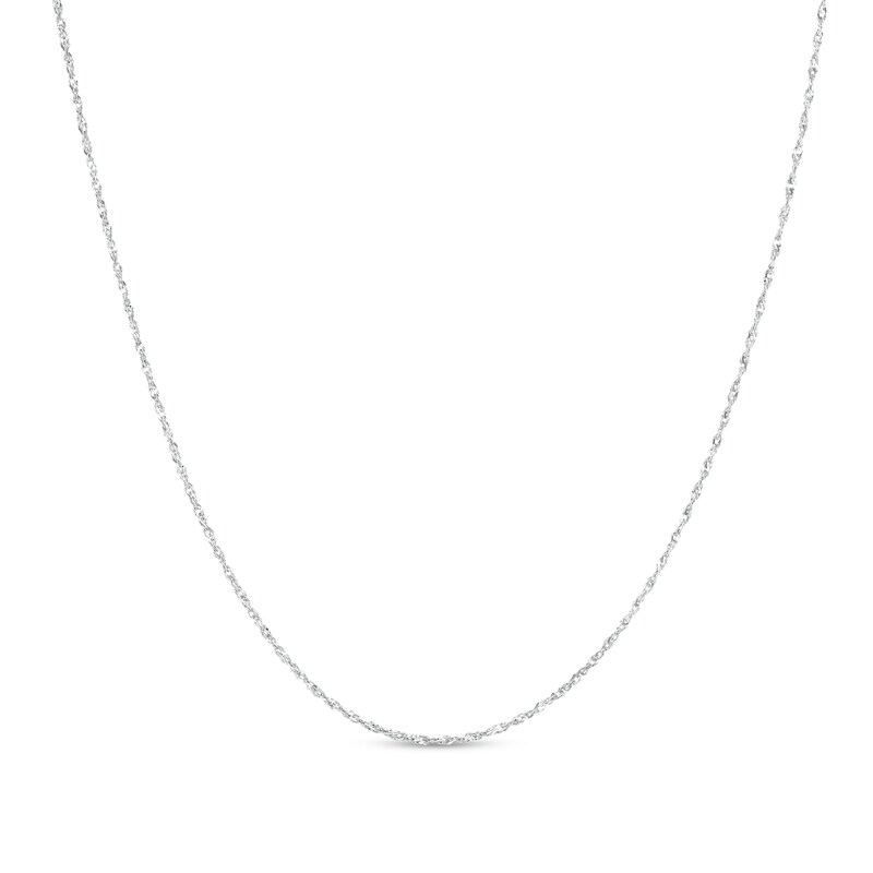 Main Image 1 of 1.0mm Singapore Chain Necklace in Solid 14K White Gold - 18"