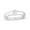 Thumbnail Image 1 of 1/2 CT. Certified Oval Lab-Grown Diamond Solitaire Wedding Band in 14K White Gold (F/VS2)