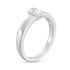 Thumbnail Image 2 of 1/2 CT. Certified Oval Lab-Grown Diamond Solitaire Wedding Band in 14K White Gold (F/VS2)