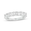 Thumbnail Image 1 of 2-1/2 CT. T.W. Certified Emerald-Cut Lab-Grown Diamond Seven Stone Anniversary Band in 14K White Gold (F/VS2)
