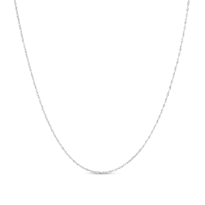 Main Image 1 of 1.0mm Singapore Chain Necklace in Solid 14K White Gold - 16"