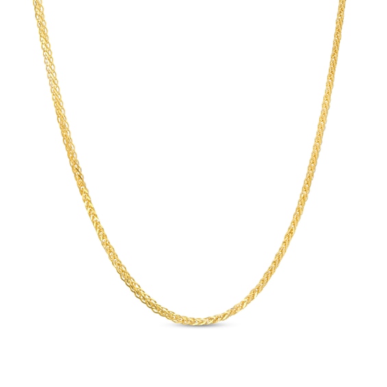 0.85mm Wheat Chain Necklace in Solid 14K Gold - 18"