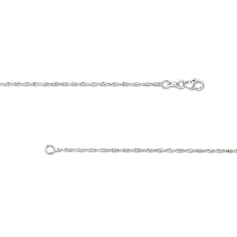 1.25mm Singapore Chain Necklace in Solid 14K White Gold - 18"