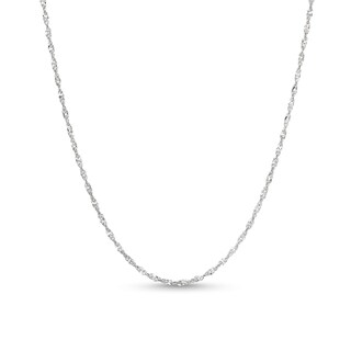 Main Image 1 of 1.25mm Singapore Chain Necklace in Solid 14K White Gold - 20"