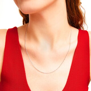 Main Image 2 of 1.25mm Singapore Chain Necklace in Solid 14K White Gold - 20"