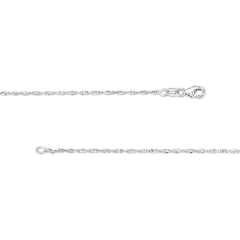 1.25mm Singapore Chain Necklace in Solid 14K White Gold - 20"