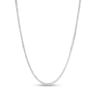 Main Image 1 of 0.85mm Wheat Chain Necklace in Solid 14K White Gold - 18"