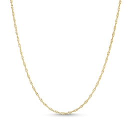 1.0mm Solid Singapore Chain Necklace in 14K Gold - 20&quot;