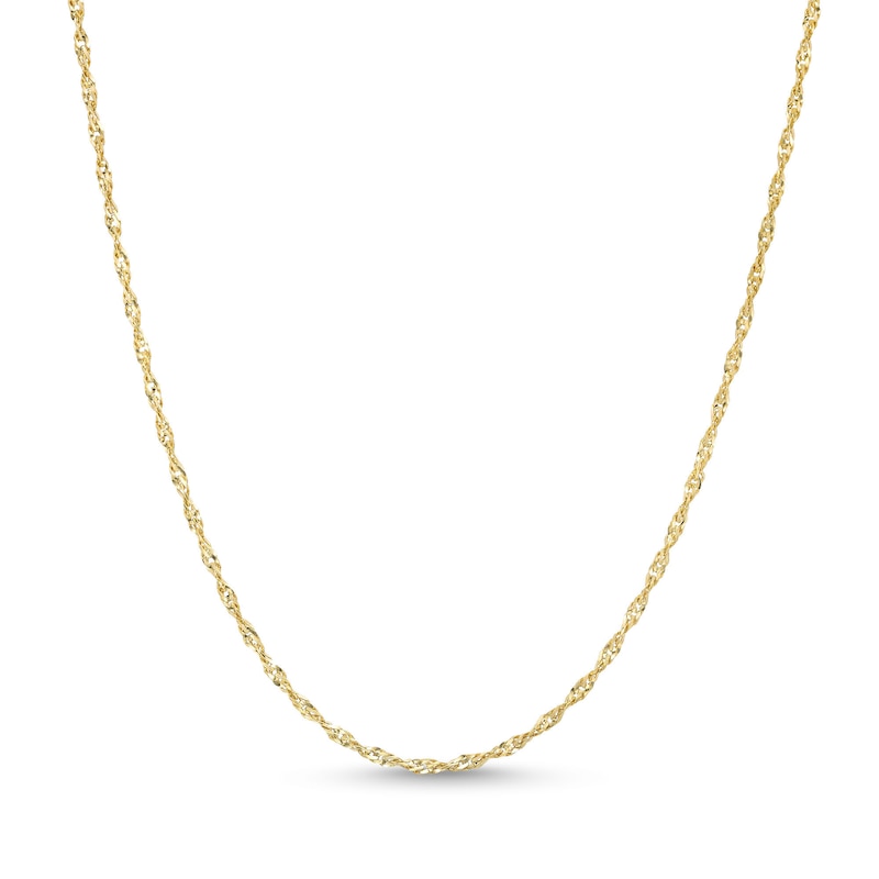 1.25mm Singapore Chain Necklace in Solid 14K Gold - 20"