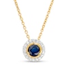Thumbnail Image 1 of Blue Sapphire and Diamond Accent Frame Pendant in 10K Gold