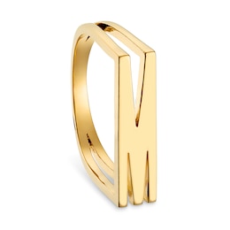 Bold Sideways Block Initial Ring (1 Initial)