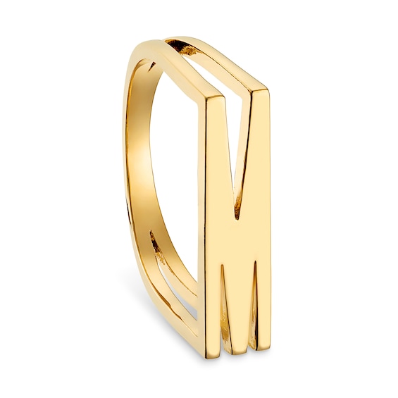 Bold Sideways Block Initial Ring (1 Initial)