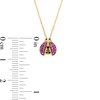 Thumbnail Image 2 of Ruby and Black Sapphire Ladybug Pendant in 10K Gold