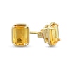 Thumbnail Image 1 of Emerald-Cut Citrine Outline Frame Stud Earrings in 14K Gold
