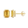 Thumbnail Image 3 of Emerald-Cut Citrine Outline Frame Stud Earrings in 14K Gold
