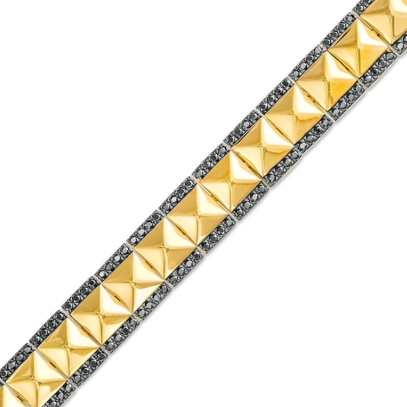 Main Image 1 of 1-1/2 CT. T.W. Black Diamond Double Row Spiked Line Bracelet in 10K Gold – 8.5"