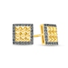 Thumbnail Image 1 of 1/4 CT. T.W. Black Diamond Square-Shaped Frame Spiked Stud Earrings in 10K Gold
