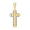 Thumbnail Image 1 of 1/4 CT. T.W. Black Diamond Spiked Cross Necklace Charm in 10K Gold