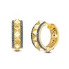 Thumbnail Image 1 of 1/3 CT. T.W. Black Diamond Spiked Double Row Huggie Hoop Earrings in 10K Gold