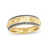 Thumbnail Image 0 of Men's 1/4 CT. T.W. Black Diamond Spiked Double Row Ring in 10K Gold