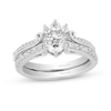 Thumbnail Image 1 of Enchanted Disney Majestic Princess 1 CT. T.W. Diamond Crown Contour Bridal Set in 14K White Gold