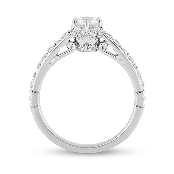 Enchanted Disney Majestic Princess 1 CT. T.w. Diamond Crown Contour Bridal Set in 14K White Gold