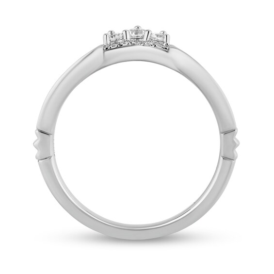 Enchanted Disney Majestic Princess 1 CT. T.w. Diamond Crown Contour Bridal Set in 14K White Gold