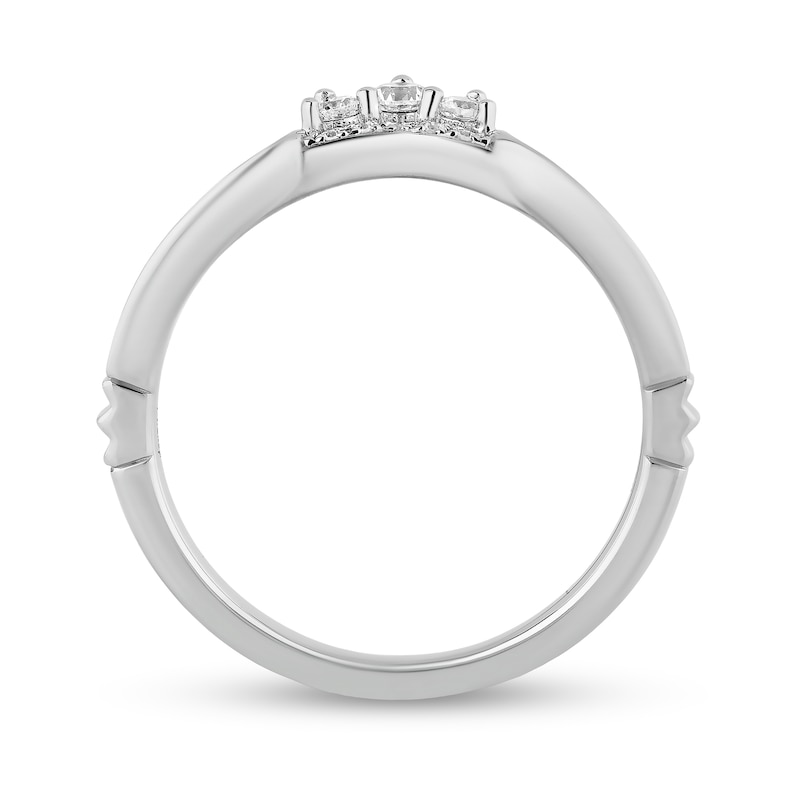 Main Image 5 of Enchanted Disney Majestic Princess 1 CT. T.W. Diamond Crown Contour Bridal Set in 14K White Gold