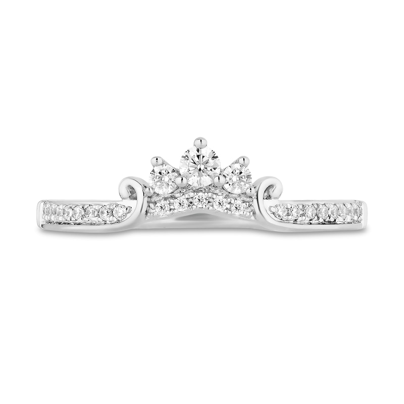 Main Image 7 of Enchanted Disney Majestic Princess 1 CT. T.W. Diamond Crown Contour Bridal Set in 14K White Gold