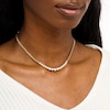 Thumbnail Image 2 of 1 CT. T.W. Multi-Diamond Curb Chain Necklace in 10K Gold - 16"