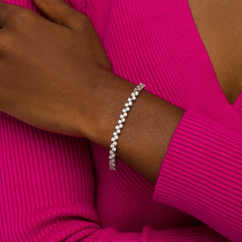 Main Image 2 of 2 CT. T.W. Diamond Zig-Zag Tennis Bracelet in 10K White Gold - 7.25"