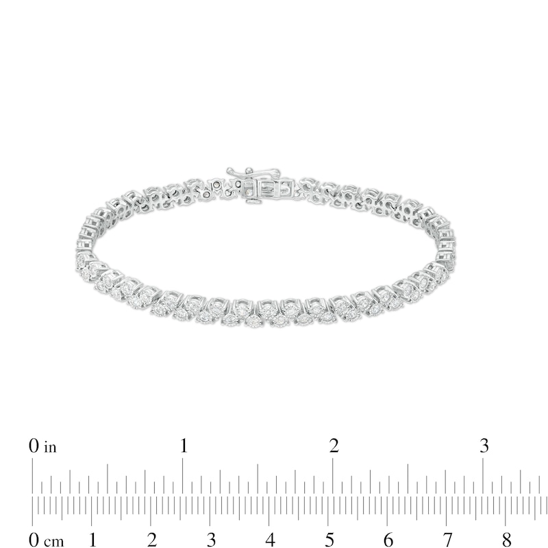 Main Image 4 of 2 CT. T.W. Diamond Zig-Zag Tennis Bracelet in 10K White Gold - 7.25"