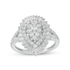 Thumbnail Image 1 of 1 CT. T.W. Pear Multi-Diamond Shadow Frame Split Shank Ring in 10K White Gold