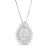 Thumbnail Image 1 of 1 CT. T.W. Pear Multi-Diamond Shadow Frame Pendant in 10K White Gold