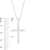 Thumbnail Image 3 of 1 CT. T.W. Baguette and Round Diamond Cross Pendant in 10K White Gold