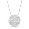 Thumbnail Image 1 of 2 CT. T.W. Multi-Diamond Double Frame Pendant in 10K White Gold