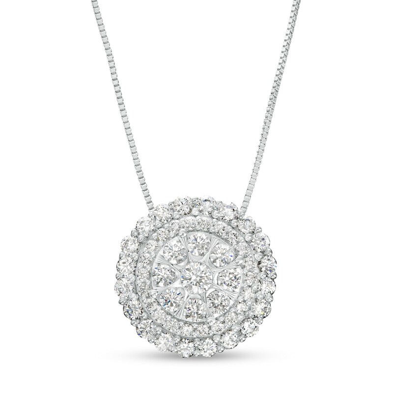Main Image 1 of 2 CT. T.W. Multi-Diamond Double Frame Pendant in 10K White Gold