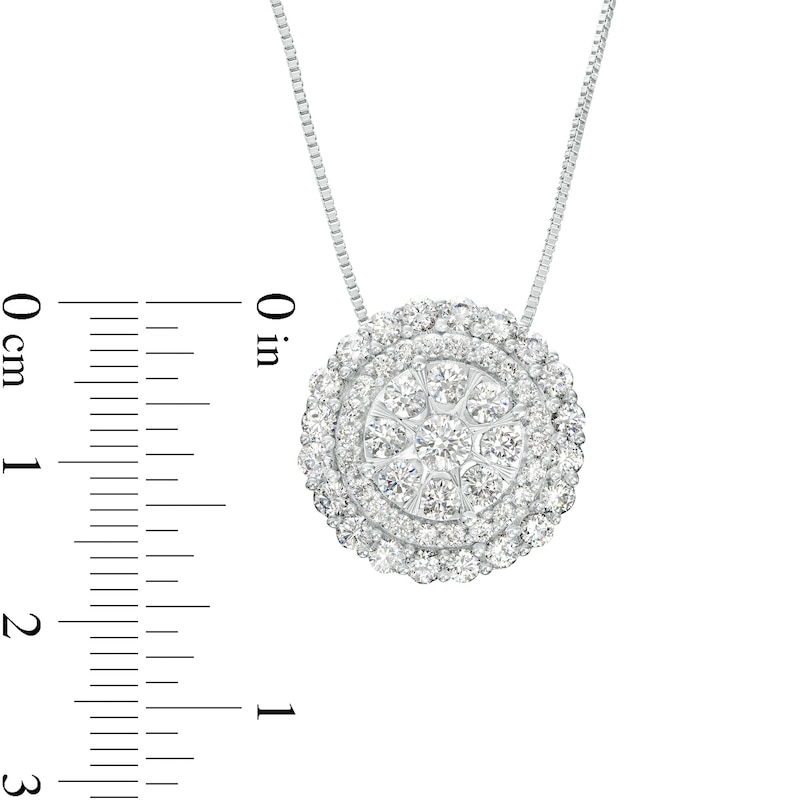 Main Image 2 of 2 CT. T.W. Multi-Diamond Double Frame Pendant in 10K White Gold