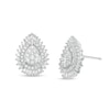 Thumbnail Image 1 of 1 CT. T.W. Pear-Shaped Multi-Diamond Shadow Frame Stud Earrings in 10K White Gold