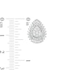 Thumbnail Image 3 of 1 CT. T.W. Pear-Shaped Multi-Diamond Shadow Frame Stud Earrings in 10K White Gold