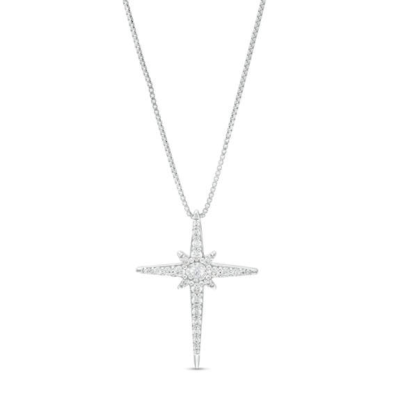 1/4 CT. T.w. Diamond North Star Pendant in 10K White Gold